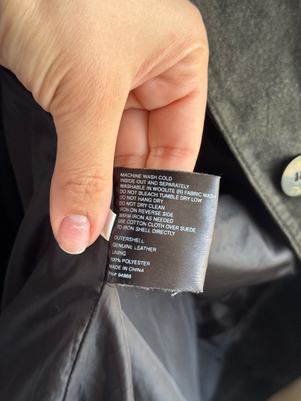 Bernardo Vintage Black Suede Leather Car Coat Jacket | Extra Large - Picture 4 of 6